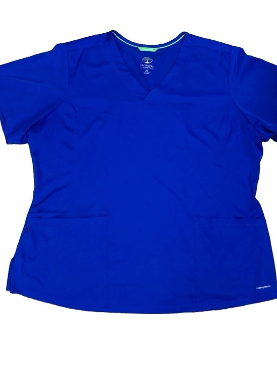 healing hands Tops - HH Works Healing Hands Monica 2500 Scrub Top 2X Blue V-Neck Stretch Women’s 🔥💙
